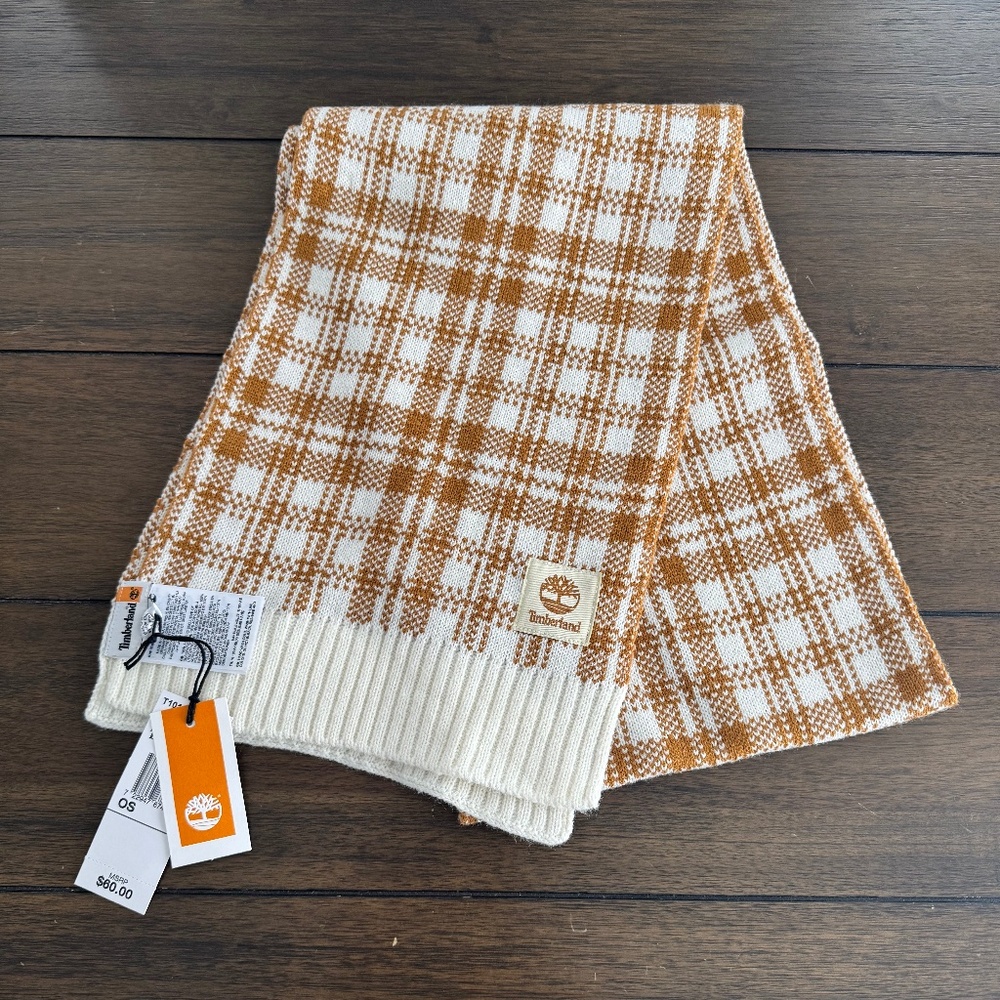 NWT Unisex Authentic Timberland Plaid Winter Scarf